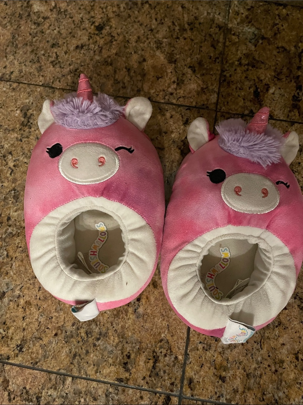 Squishmallows Pink Unicorn Kids Slippers